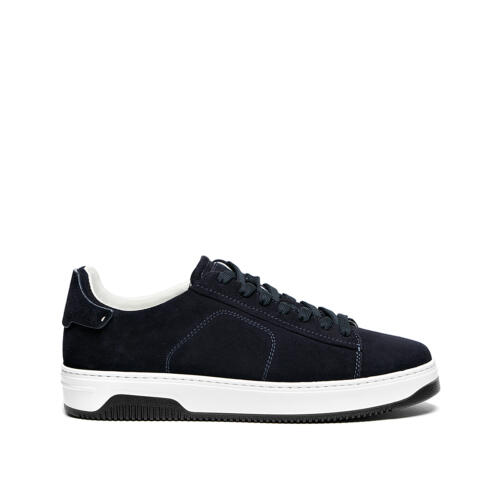 Sneaker in Suede Navy Linea Tiberio