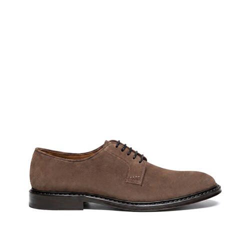 Derby in Suede Dk Bark Linea Duca